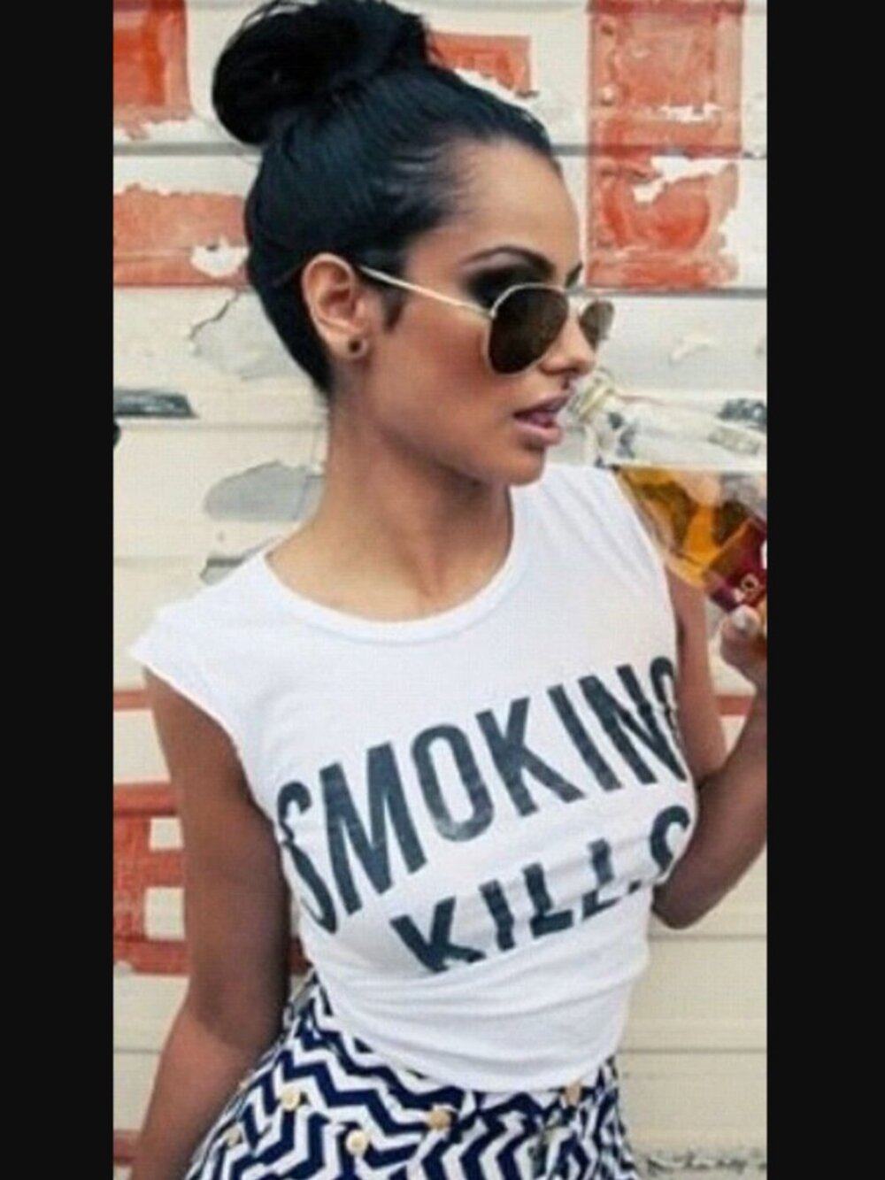 RARE Vintage Chaser Y2K Smoking Kills Muscle 100% Cotton Tee Tank Small